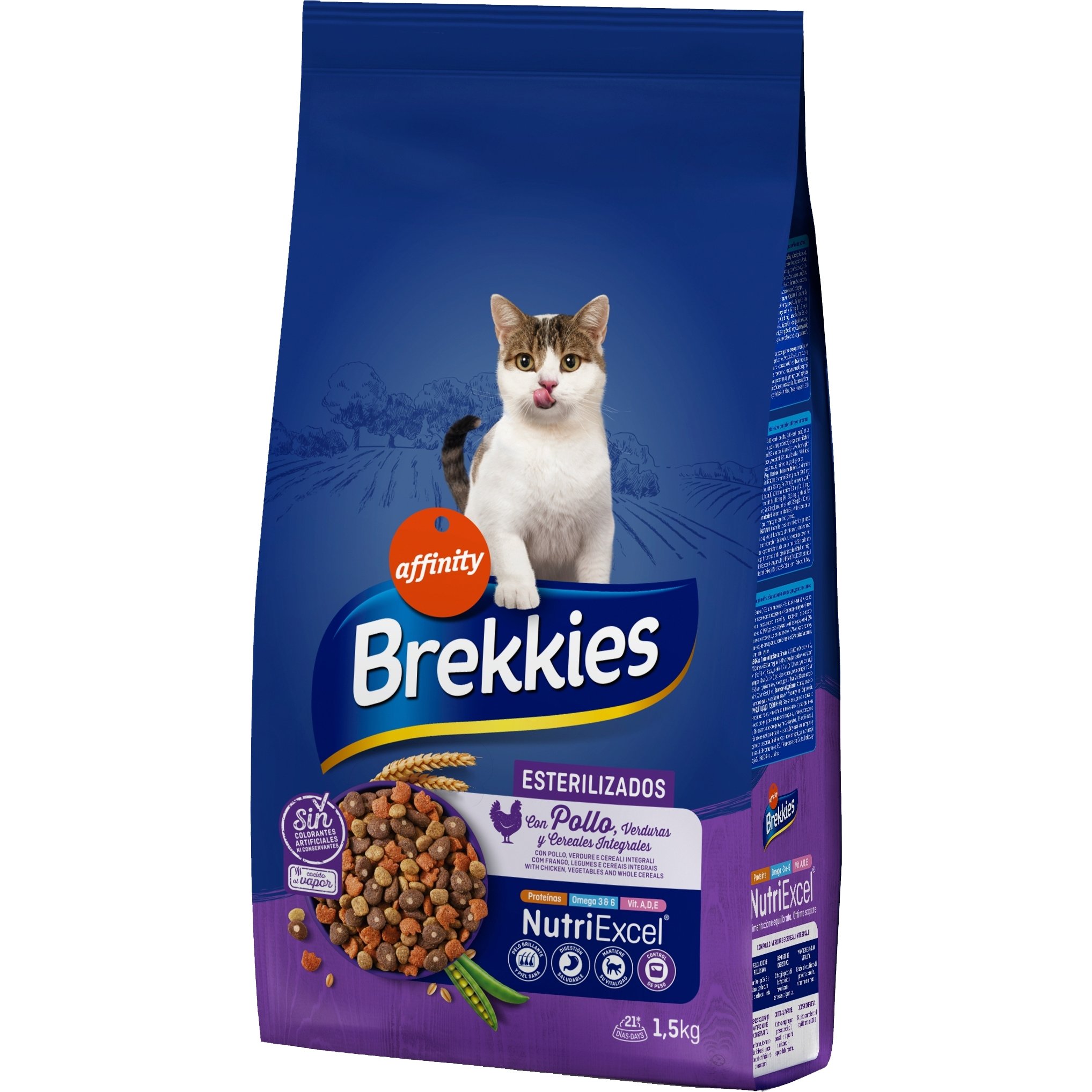 Сухой корм для стерилизованных котов Brekkies Cat Sterilized с курицей 1.5 кг - фото 1