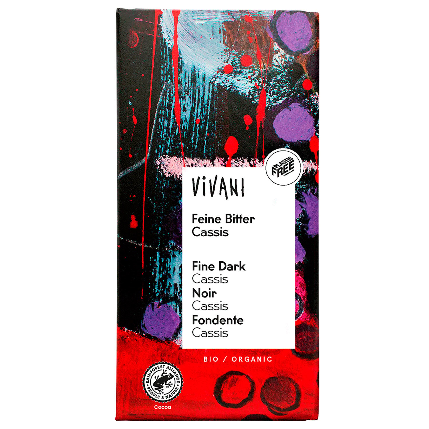 Шоколад чорний Vivani Fine Dark Cassis органічний 100 г - фото 1