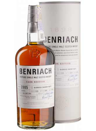 Виски BenRiach Oloroso Butt Cask #2569 2005 15 yo Single Malt Scotch Whisky 59.8% 0.7 л в тубусе - фото 1