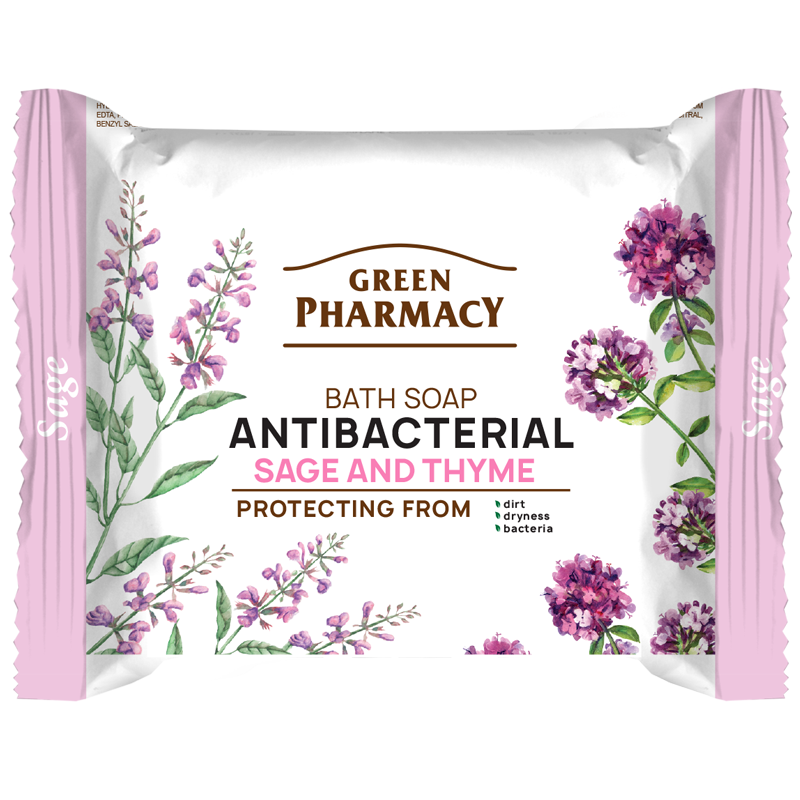Мыло Зеленая Аптека Bath soap Antibacterial Sage and Thyme, 100 г - фото 1