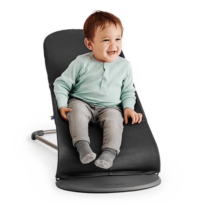 Кресло-шезлонг BabyBjorn Balance Soft cotton/jersey, бежевый с серым (5083) - фото 5