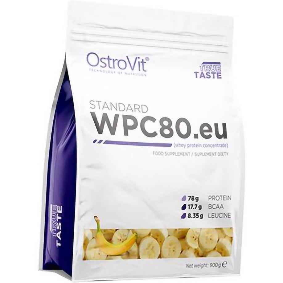 Протеин OstroVit Standaed WPC80.eu Banana 900 г - фото 1