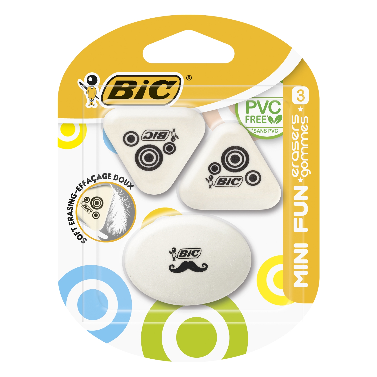 Фото - Гумки й коректори BIC Гумка  Mini Fun, 3 шт.  (927870)