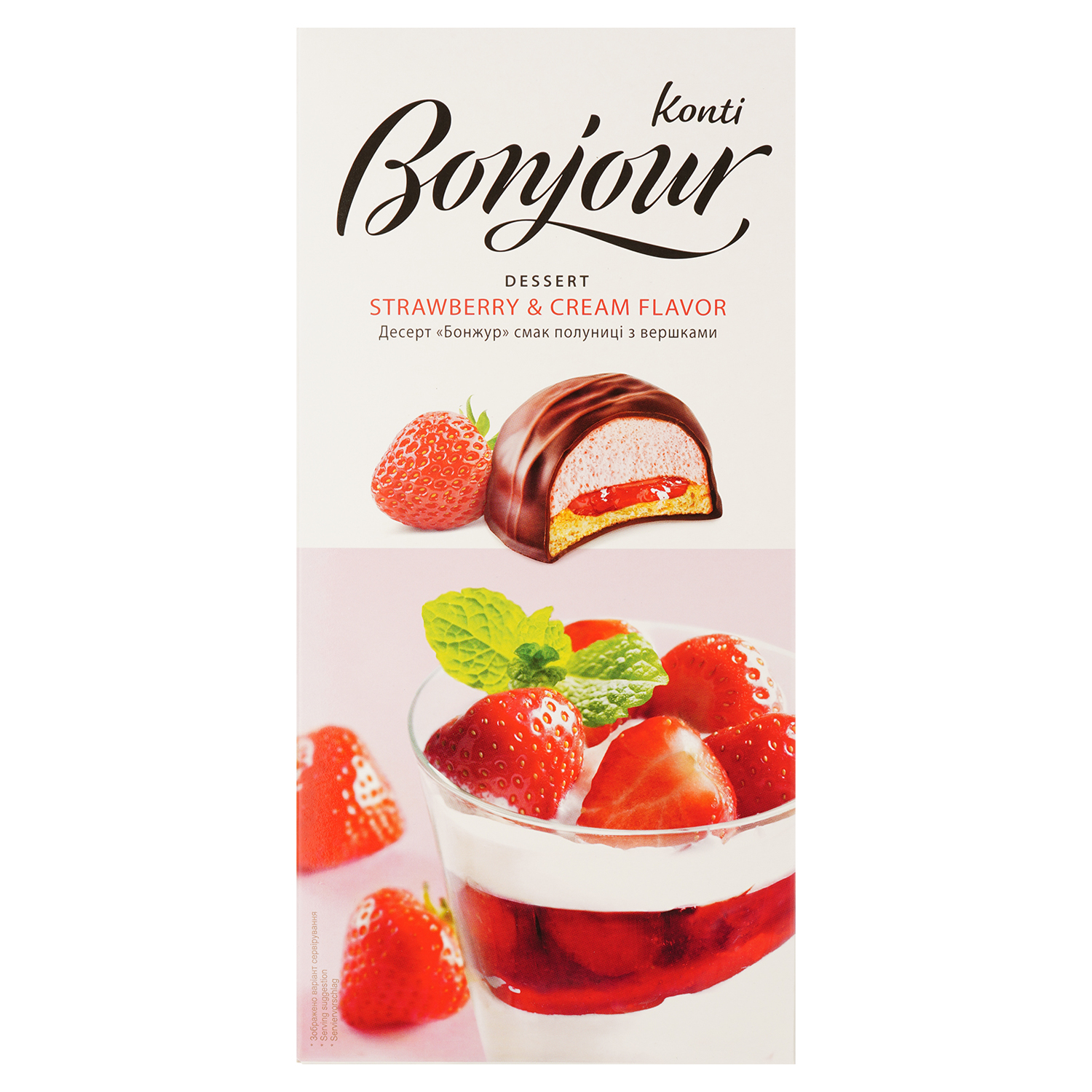 Десерт Bonjour Konti вкус клубники со сливками, 232 г (582234) - фото 2