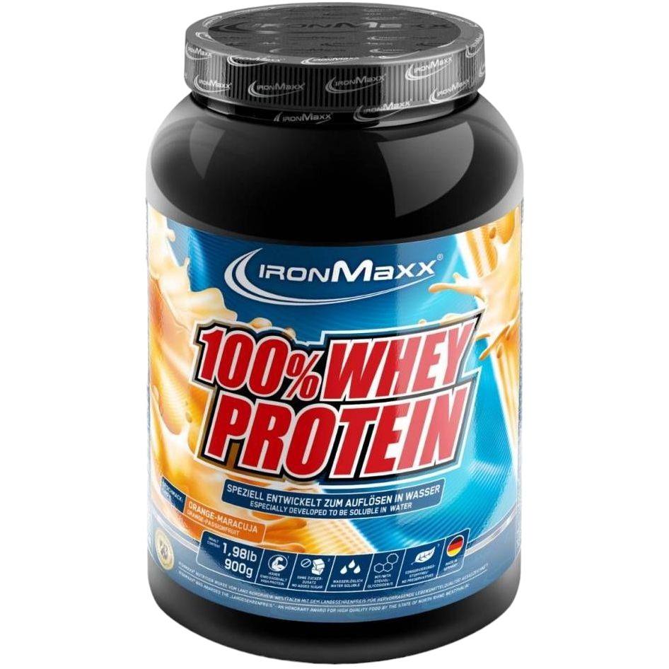 Протеин IronMaxx 100% Whey Protein Апельсин-маракуйя 900 г - фото 1