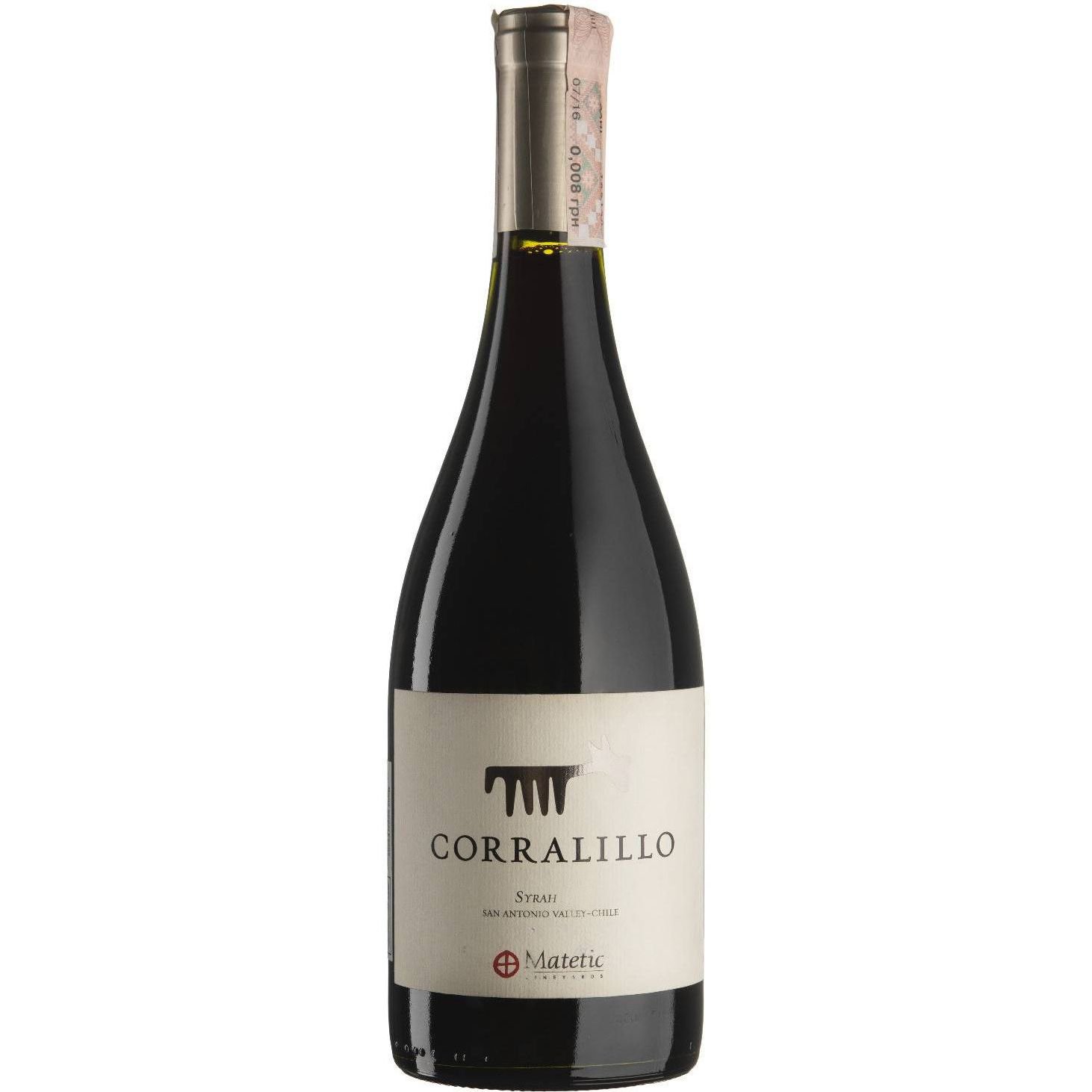 Вино Matetic Vineyards Syrah Corralillo, красное, сухое, 0,75 л - фото 1
