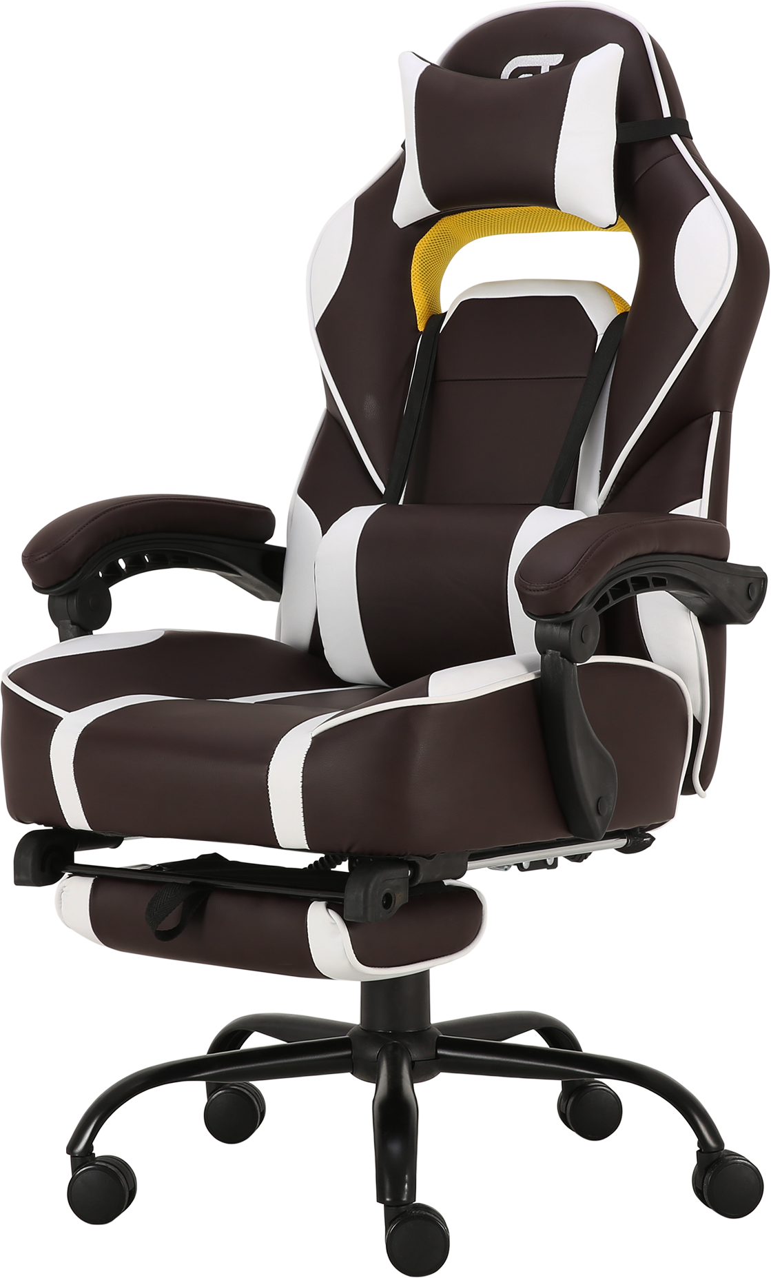 Геймерское кресло GT Racer коричневое с белым (X-2748 Dark Brown/White) - фото 3