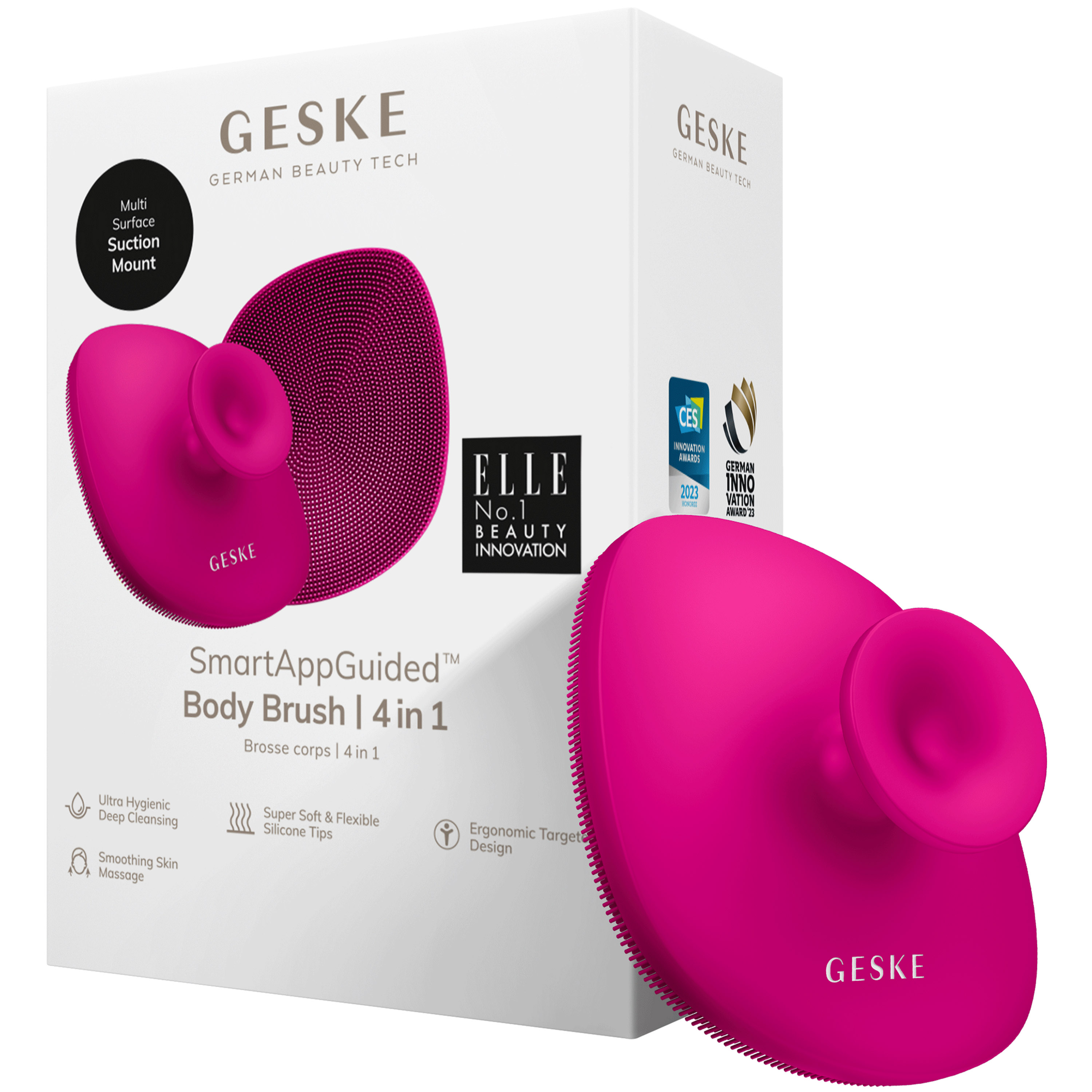 Щітка для тіла GESKE Body Brush 4 в 1 бузкова - фото 1