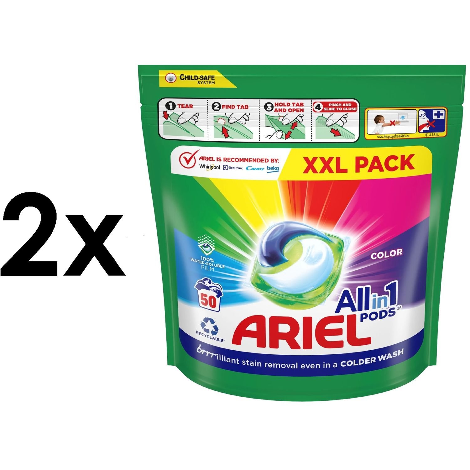 Капсули для прання Ariel Pods Все-в-1 Color, для кольорових тканин, 100 шт. - фото 2