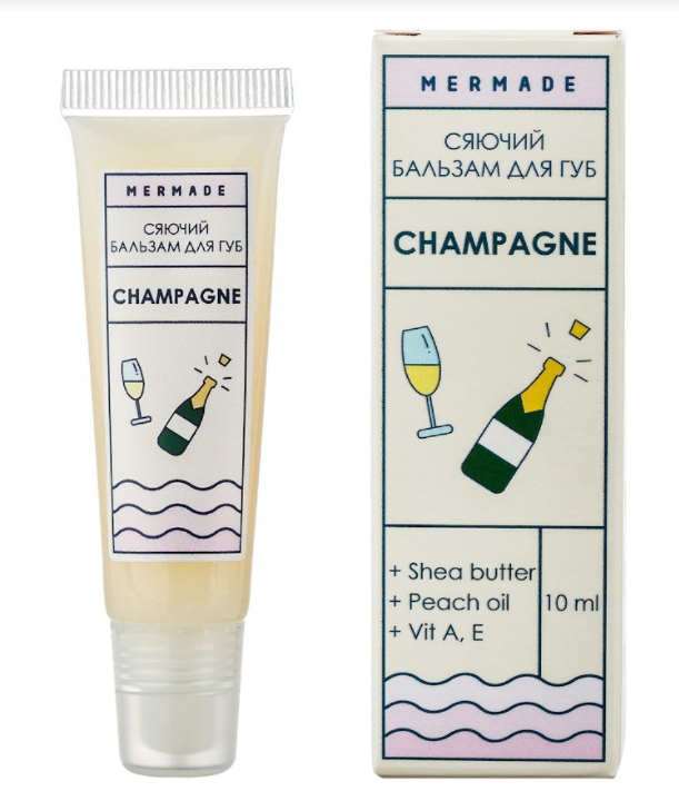 Бальзам для губ Mermade, сяючий, Champagne, 10 мл (MRL0004) - фото 1