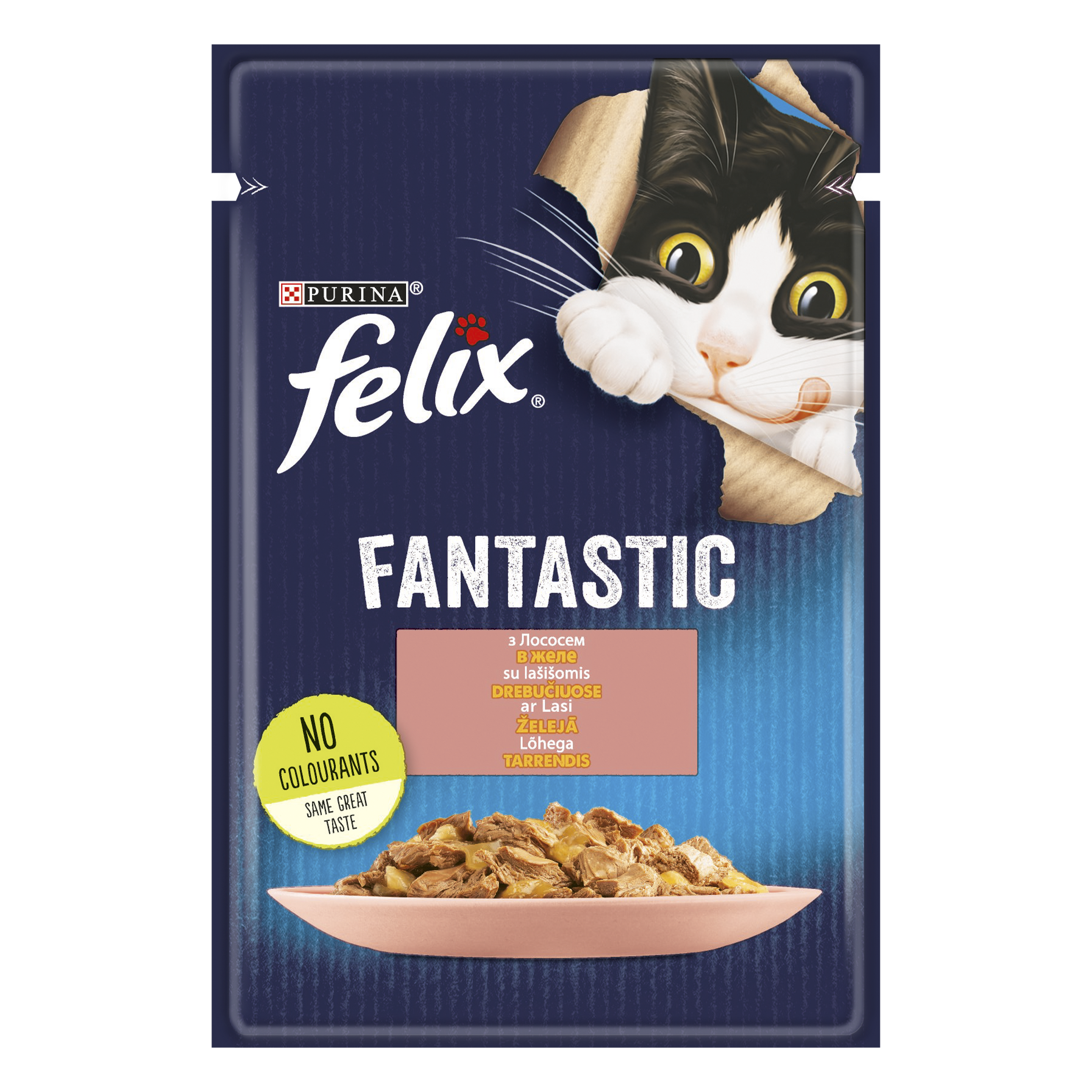 Вологий корм для котів Felix Fantastic, з лососем, 85 г - фото 1