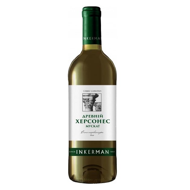 Вино Inkerman Стародавній Херсонес Мускат, біле, напівсолодке, 13%, 0,75 л - фото 1