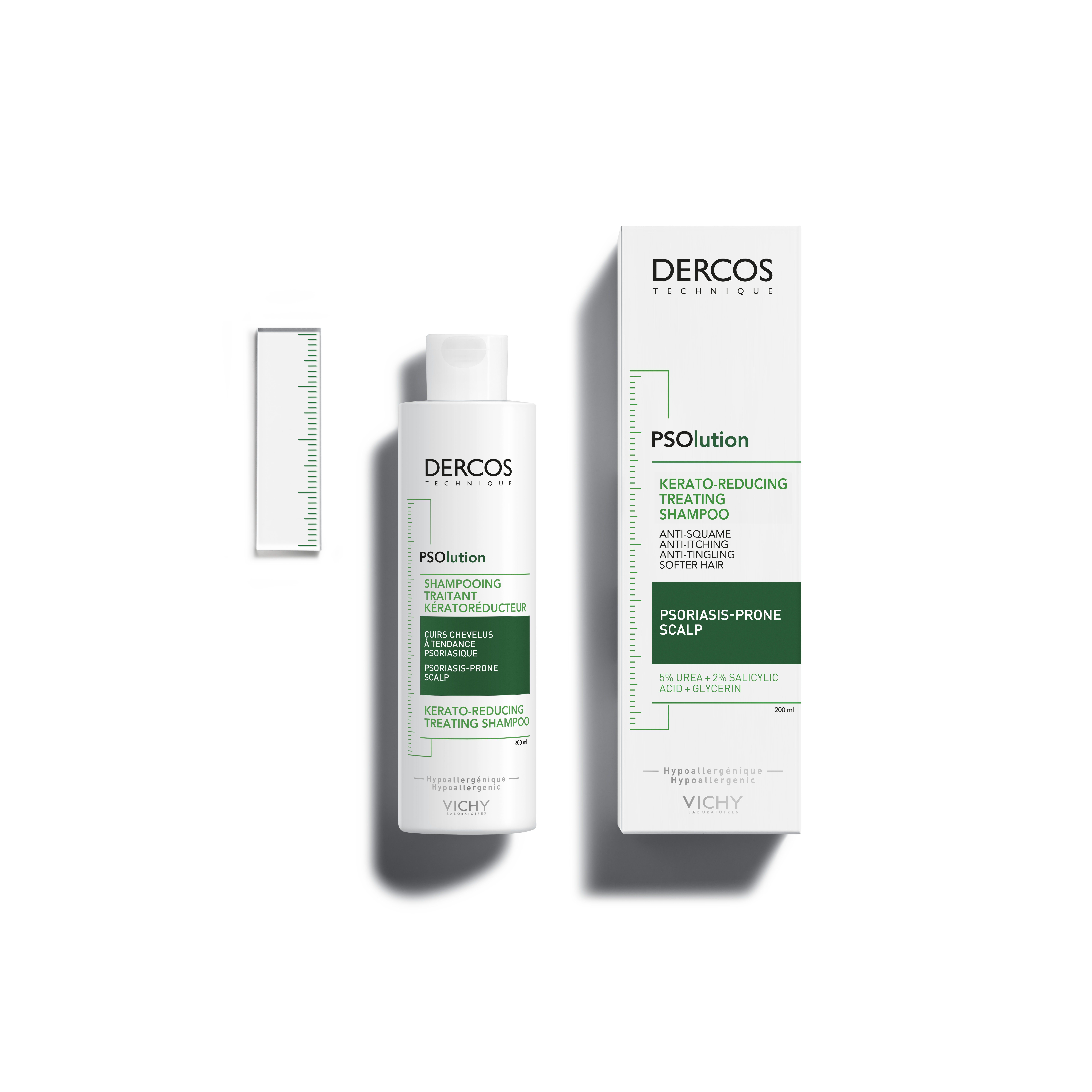 Кератолітичний шампунь Vichy Dercos PSOlution Kerato-Reducing Treating Shampoo, для шкіри голови з проявами лущення та свербіння, 200 мл (MB439800) - фото 4