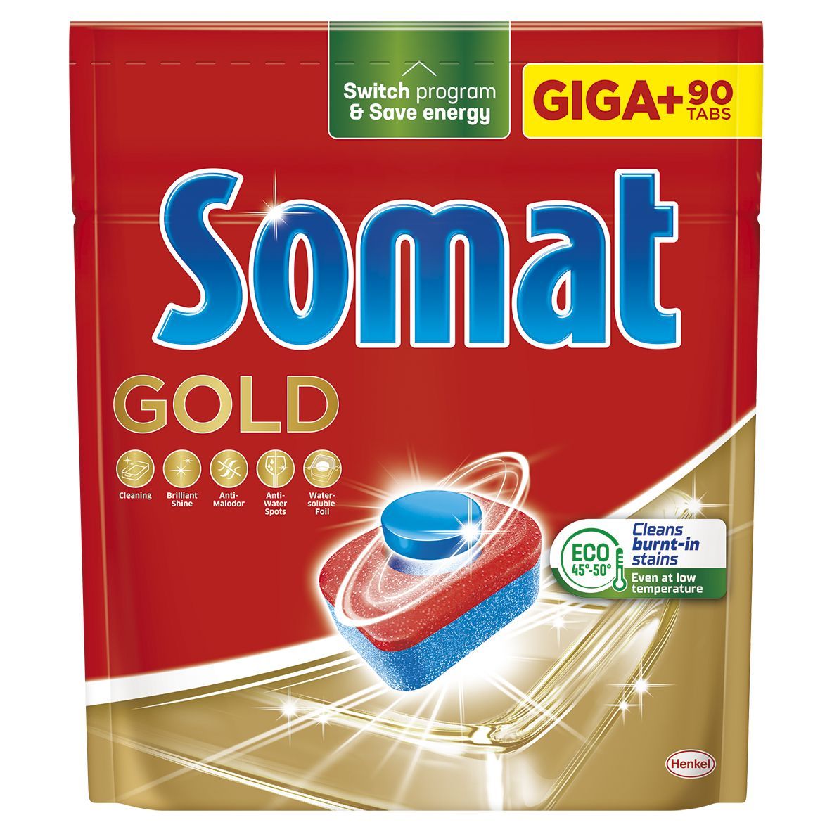 Таблетки для мытья посуды в посудомоечной машине Somat Gold, 90 таблеток - фото 1