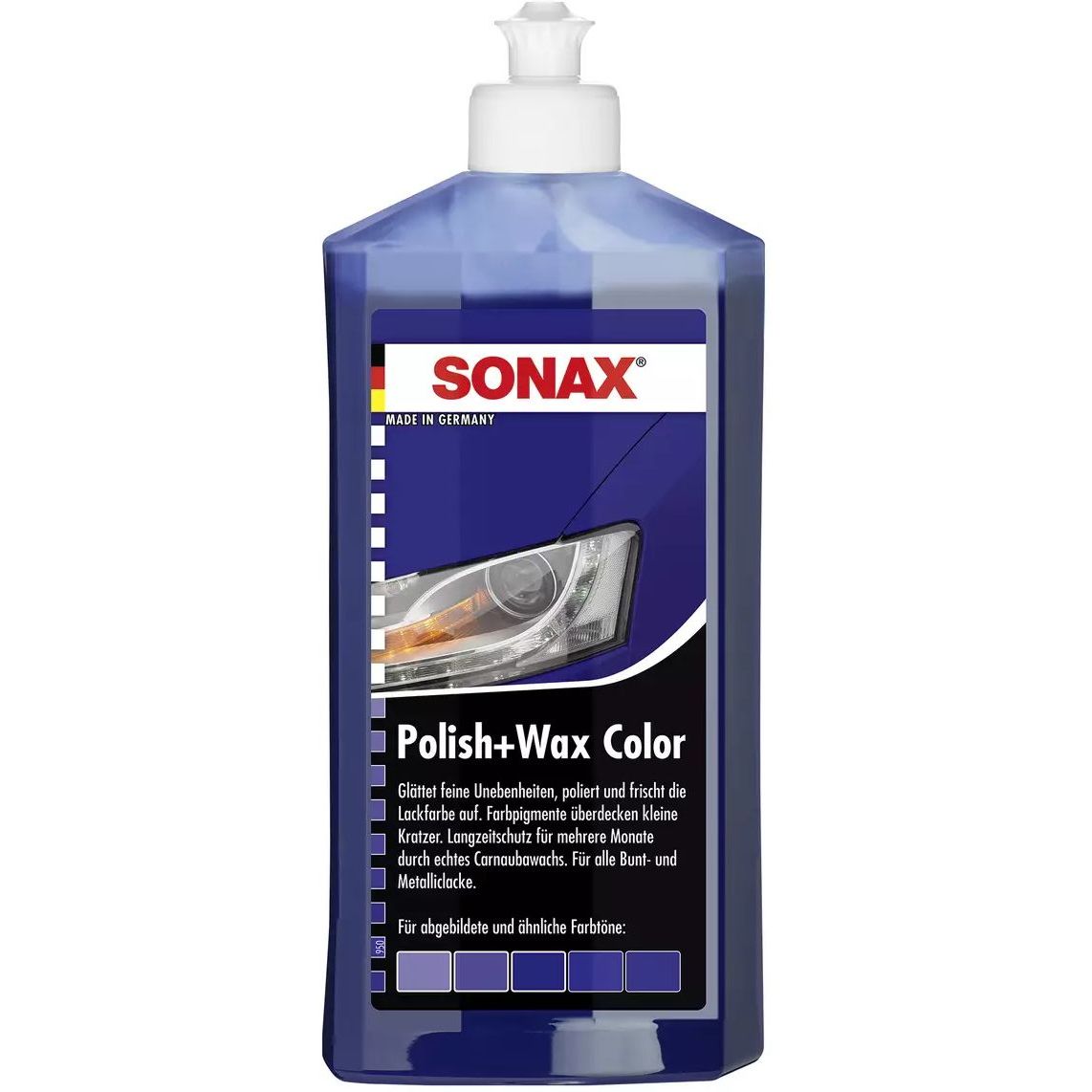 Полироль Sonax Polish & Wax Color NanoPro, с цветным воском, синяя, 250 мл - фото 1