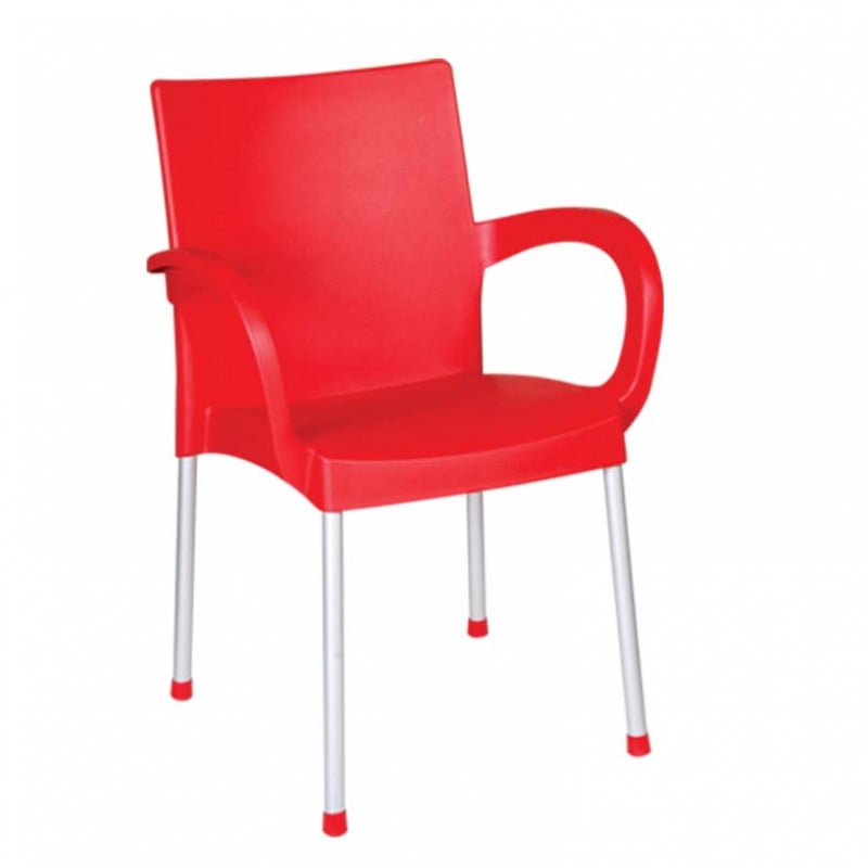 Кресло Irak Plastik Sumela, алюминиевые ножки, красный (HK420) - фото 1