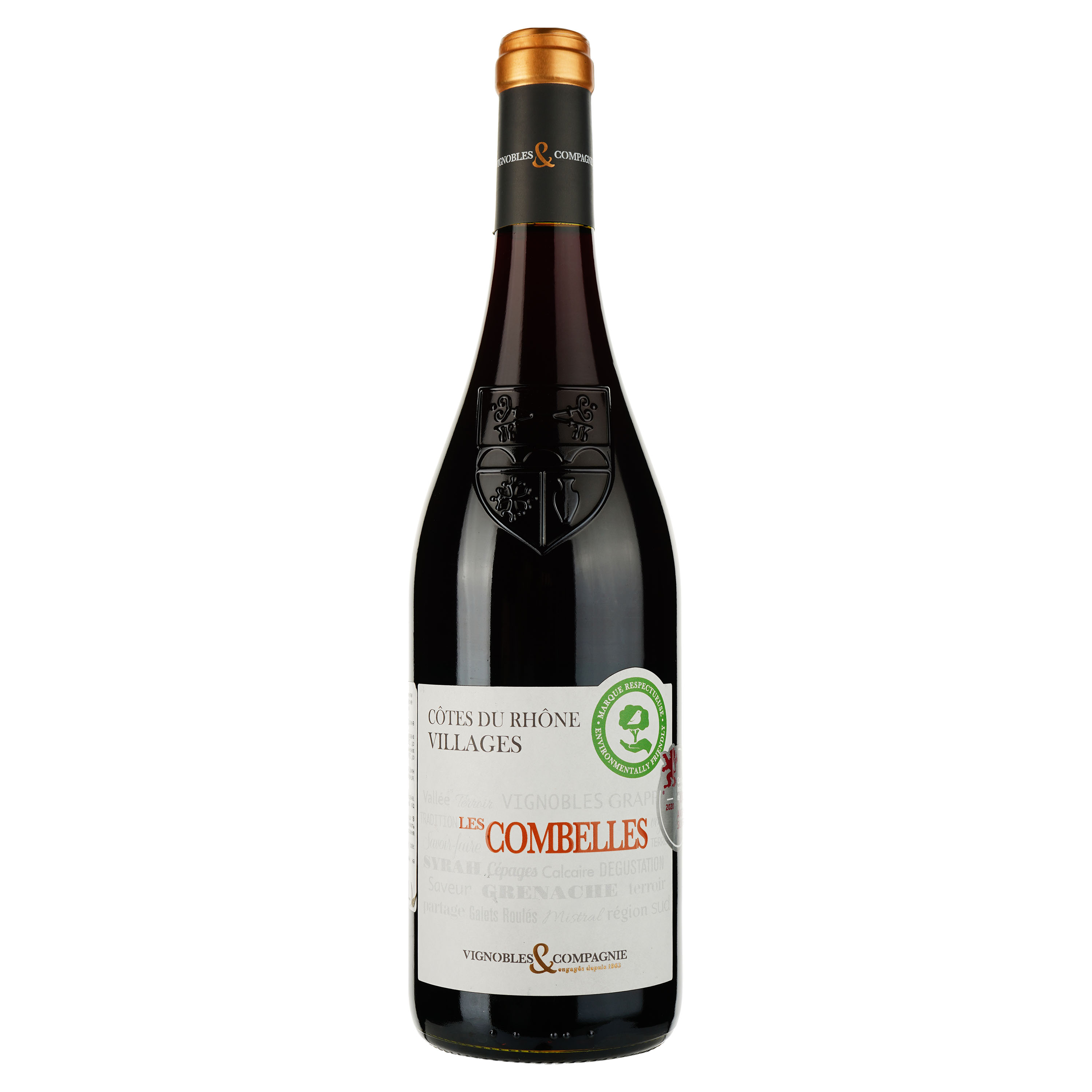 Вино La Rhodanienne Cotes du Rhone Villages Les Com, красное, сухое, 13,5%, 0,75 л (522392) - фото 1