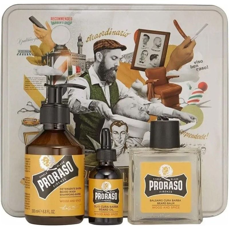 Подарунковий набір для догляду за бородою Proraso Wood&Spice в металевій коробці - фото 2
