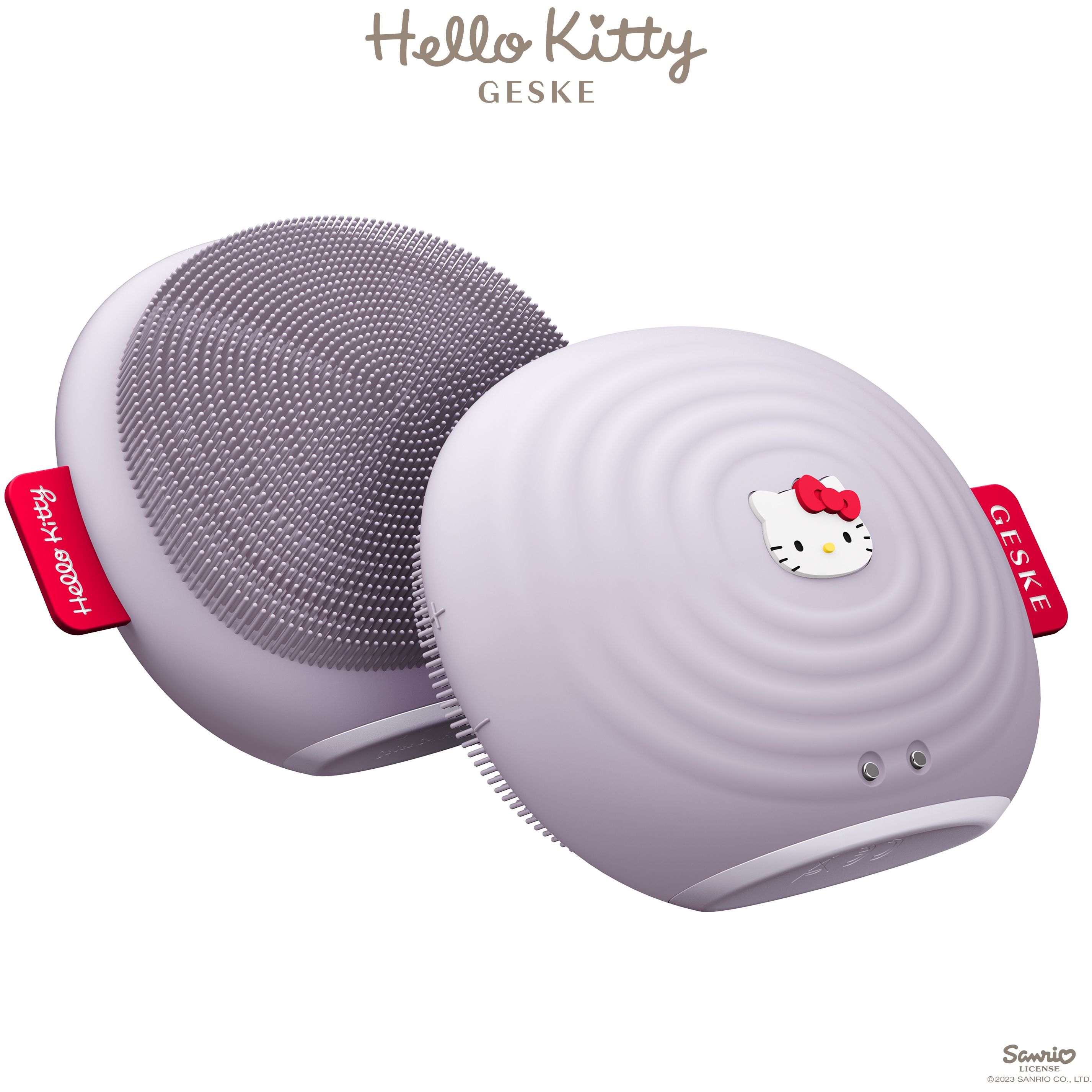 Електронна звукова щітка для обличчя GESKE Sonic Facial Brush 4 в 1 by Hello Kitty фіолетова - фото 3