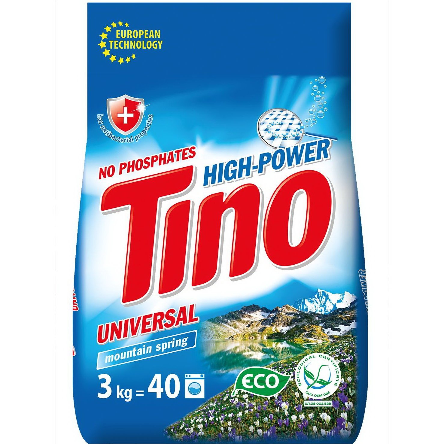 Фото - Стиральный порошок Порошок пральний Tino High-Power Universal Mountain spring, 3 кг