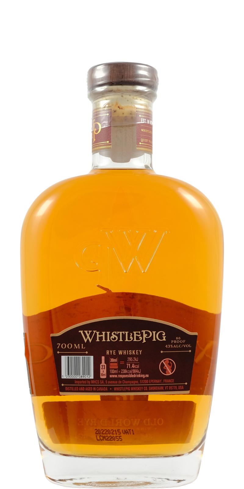 Виски WhistlePig Old World Rye 12 yo Straight Rye Whiskey 43% 0.7 л - фото 3