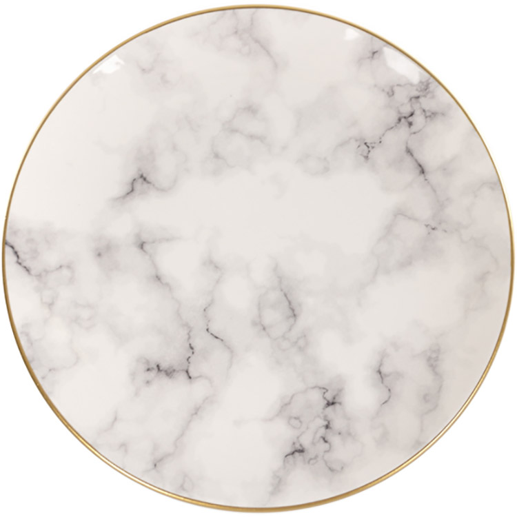 Тарілка Alba ceramics Marble, 26 см, сіра (769-030) - фото 1