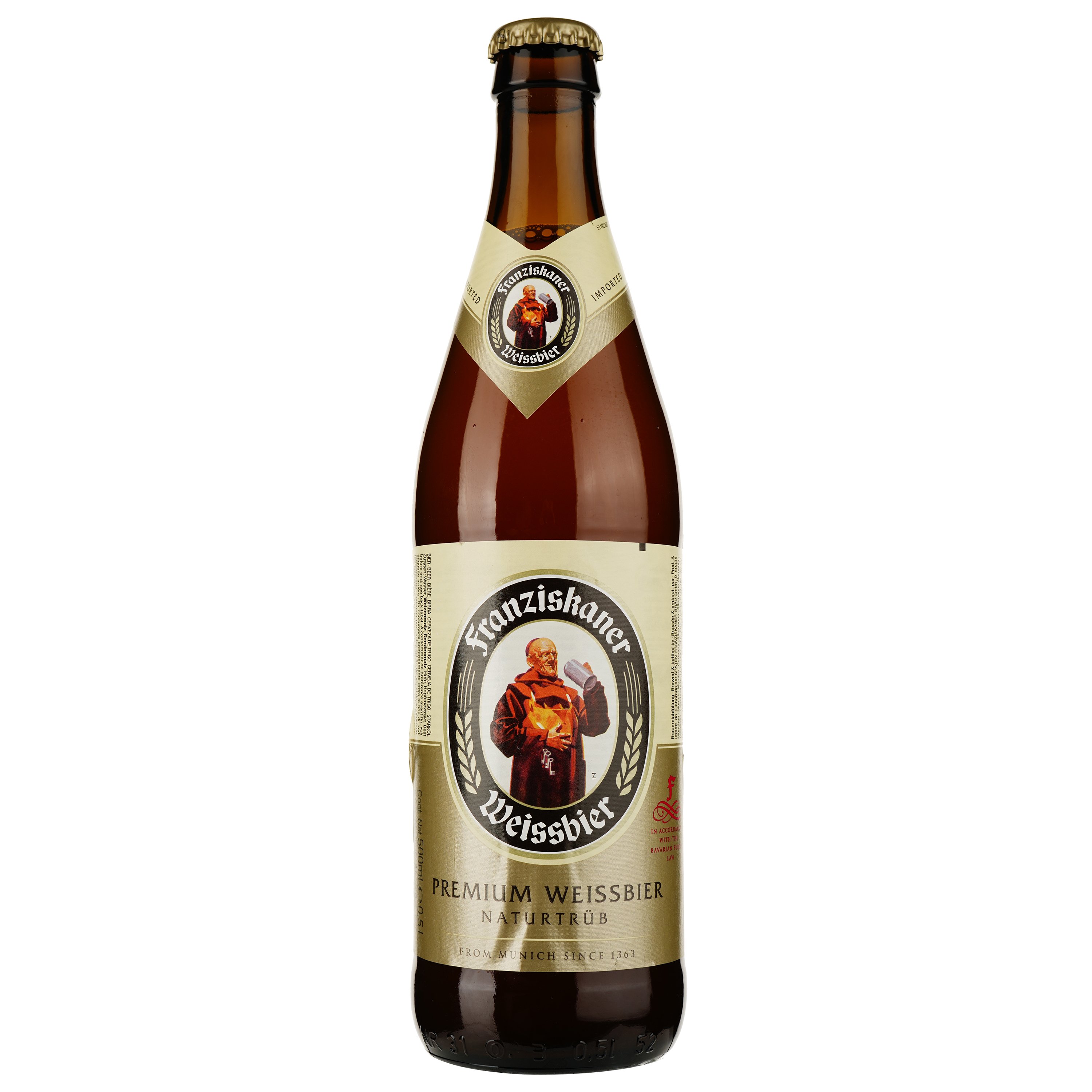 Пиво Franziskaner Premium Weissbier светлое 5% 0.5 л - фото 1