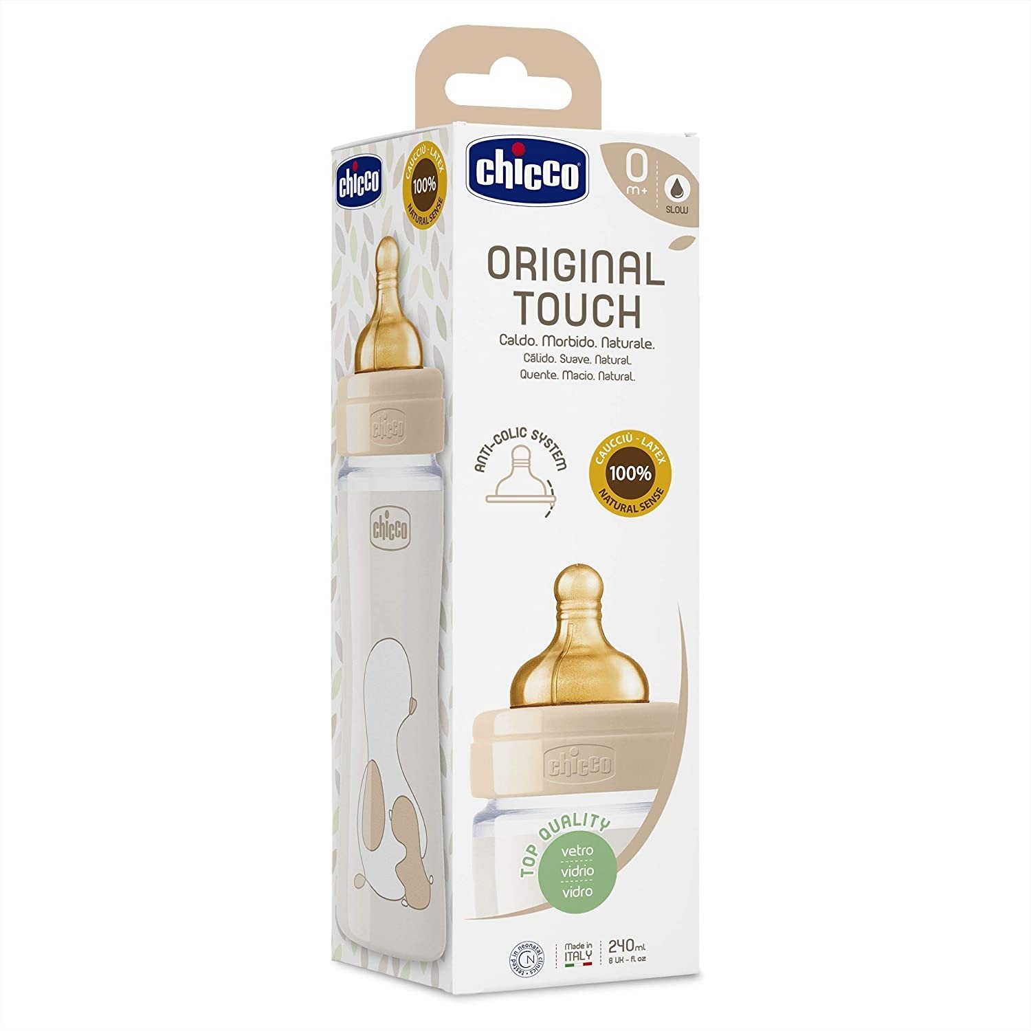 Пляшечка для годування Chicco Original Touch, з латексною соскою, 240 мл, бежевий (27720.30) - фото 2