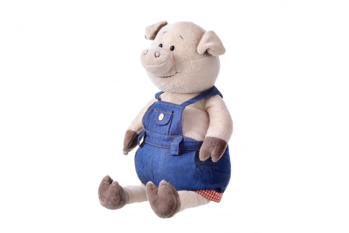 М'яка іграшка Same Toy Свинка у джинсовому комбінезоні, 45 см (THT711) - фото 1