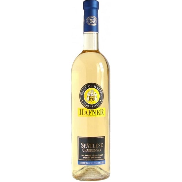 Вино Hafner Late Harvest Chardonnay, біле, солодке, 9,5%, 0,75 л (812089) - фото 1