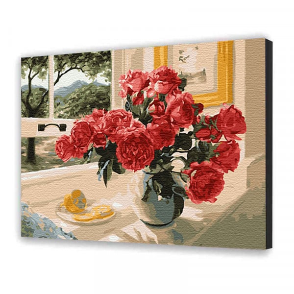 Картина за номерами ArtCraft Троянди на подвіконні 40x50 см (12115-AC) - фото 2