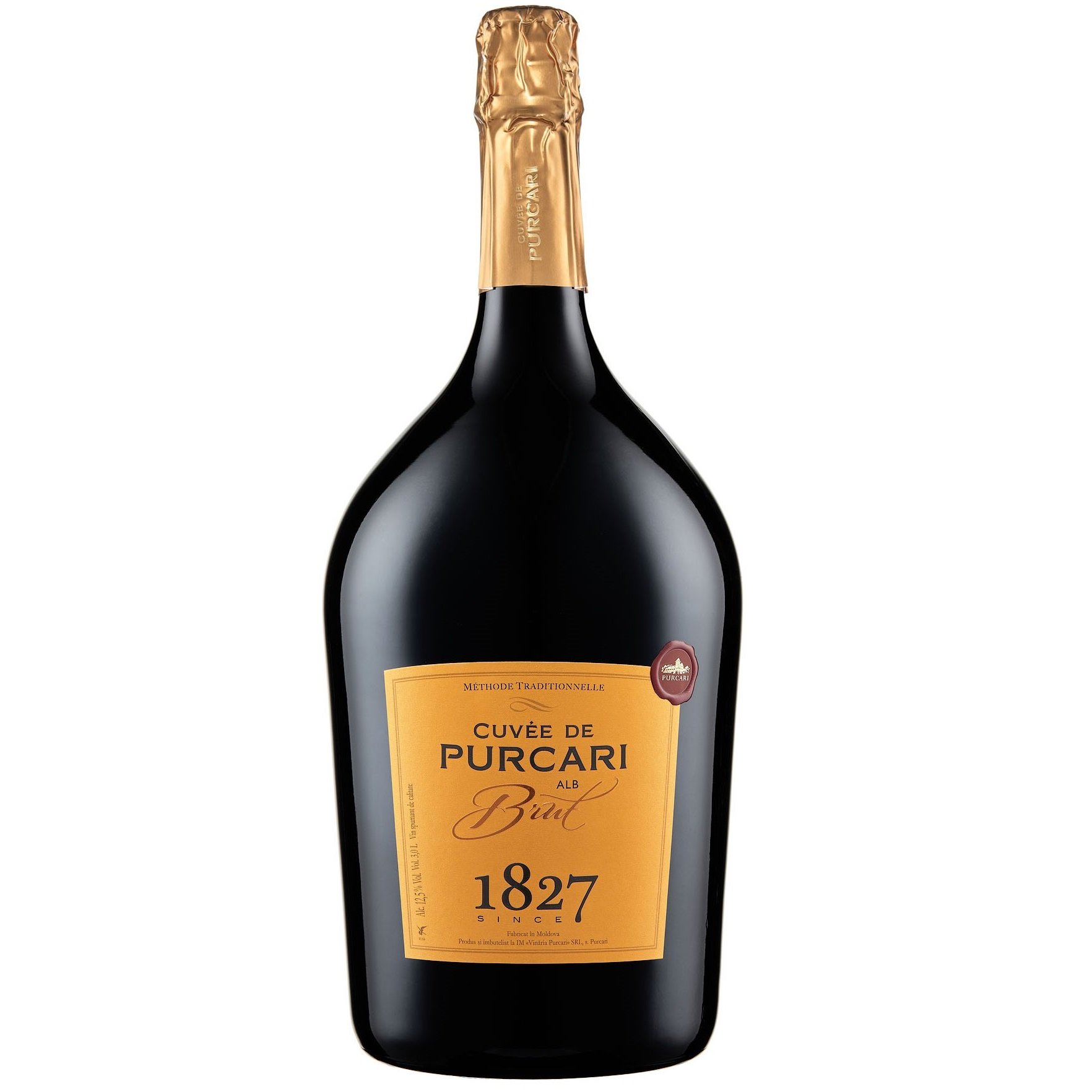 Вино игристое Cuvee de Purcari Brut Blanc, 12,5%, 3 л (AU8P069) - фото 1