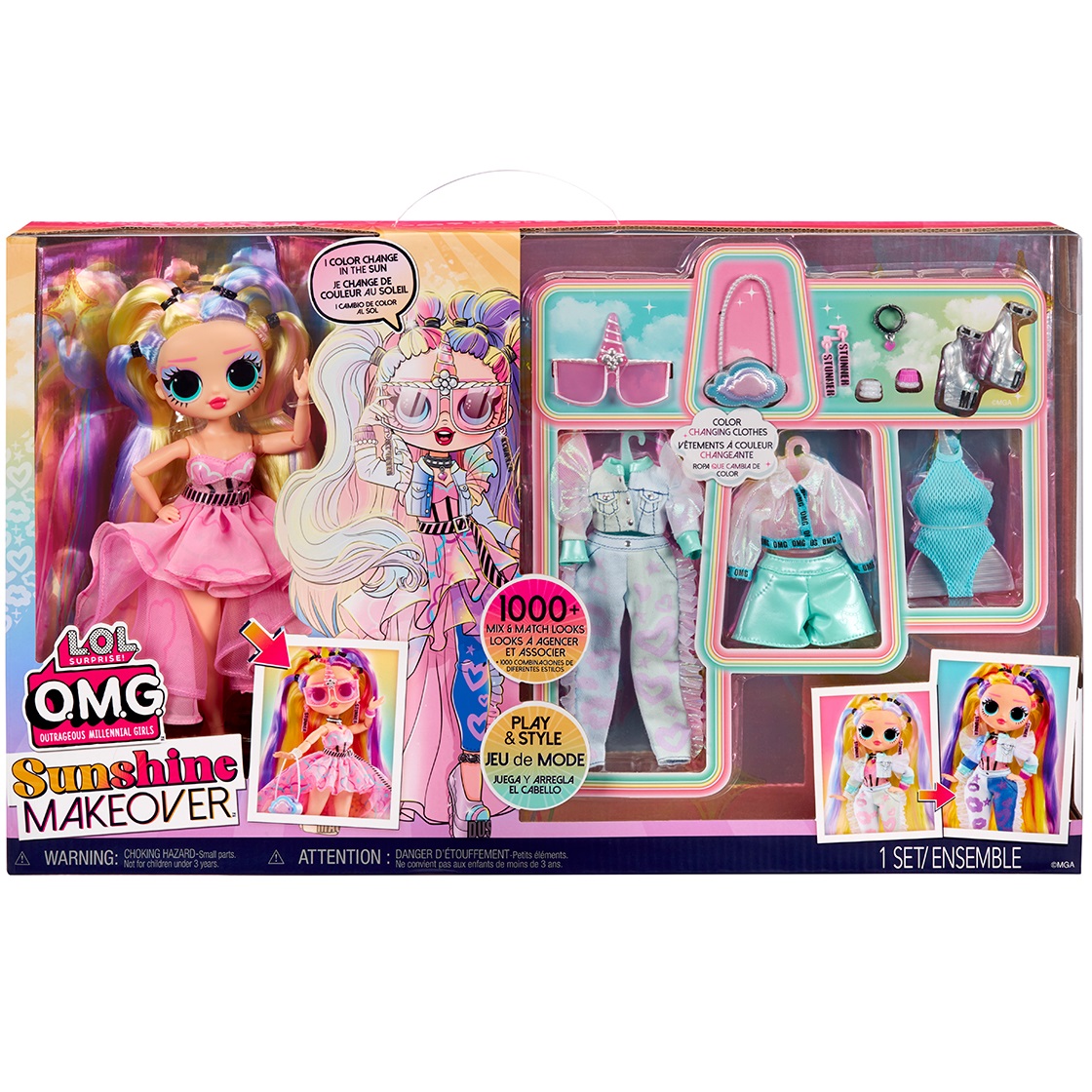 Игровой набор с куклой L.O.L. Surprise O.M.G. Sunshine Makeover Большой Сюрприз (589464) - фото 1