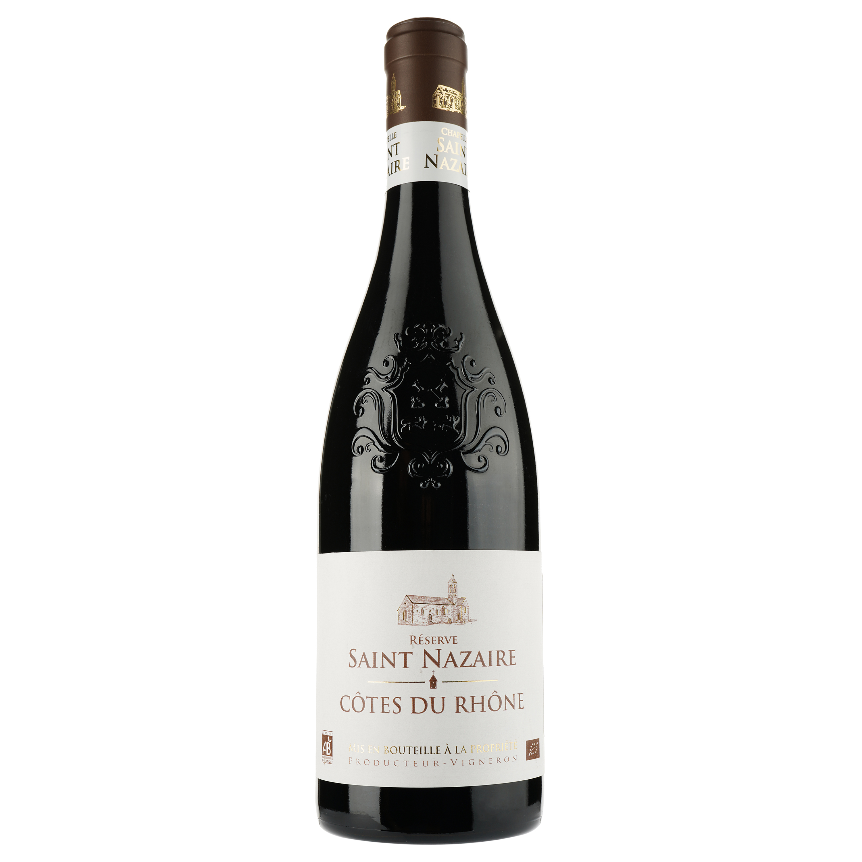 Вино Reserve Saint Nazaire Cote Du Rhone Bio 2019 AOP Cotes du Rhone, красное, сухое, 0.75 л - фото 1