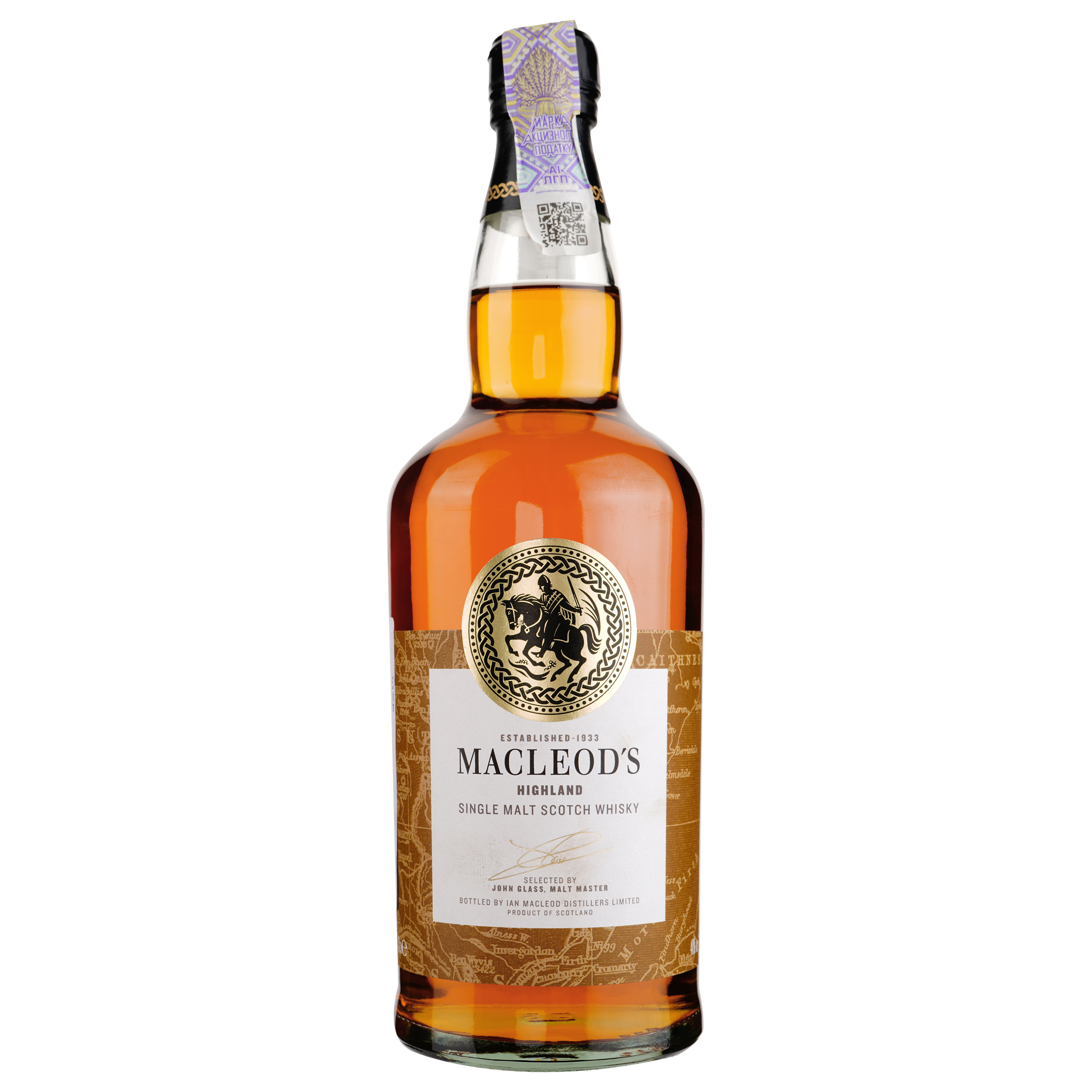 Віскі Macleod's Highland Single Malt Scotch Whisky, 40%, 0,7 л - фото 1