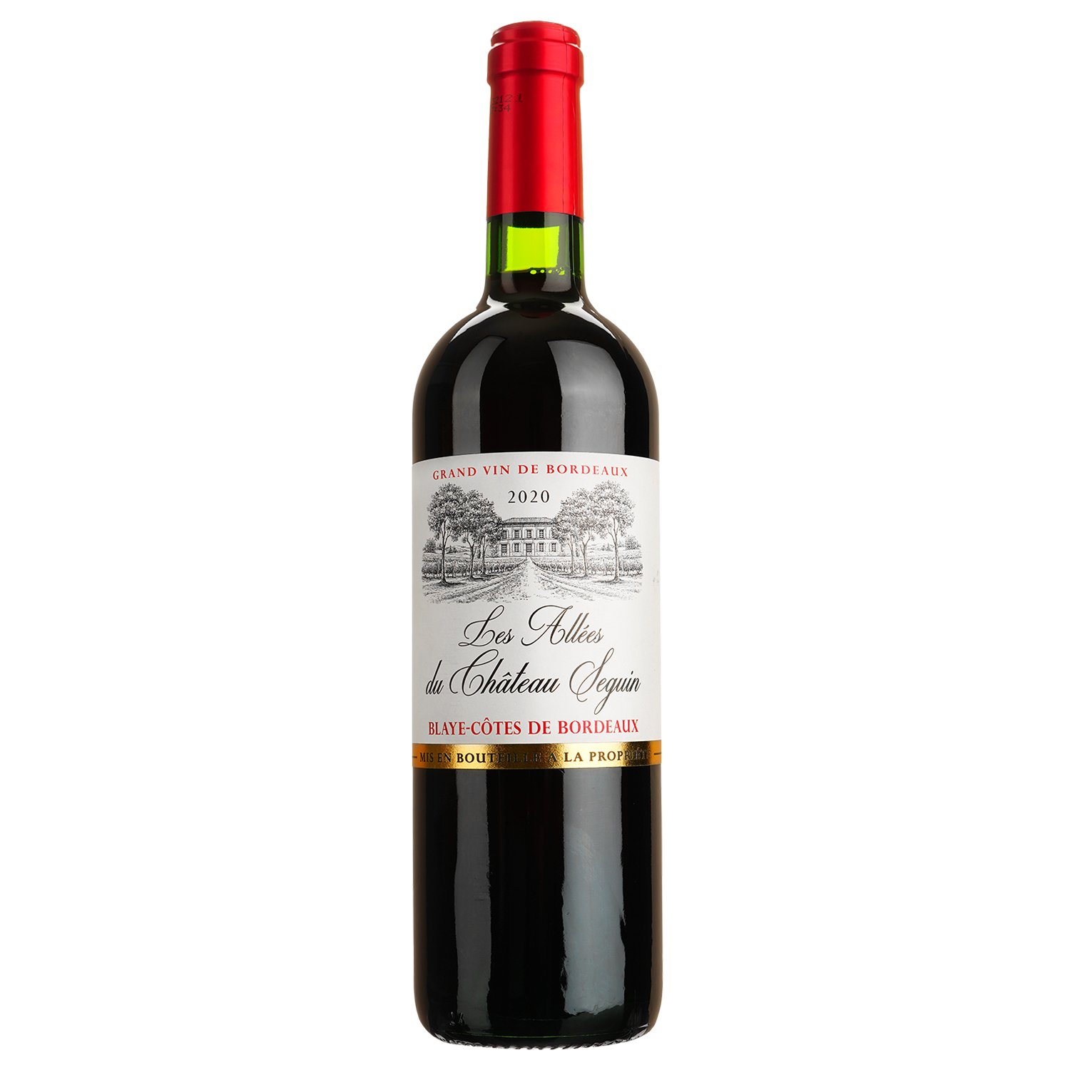 Вино Les Allees Du Château Seguin Blaye Cotes De Bordeaux AOP, червоне, сухе, 0,75 л - фото 1
