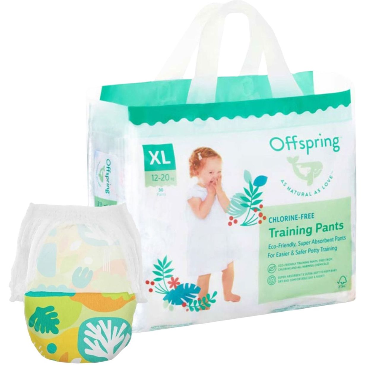 Підгузки-трусики Offspring Forestia XL (12-20 кг) 30 шт. (DP-OI-FAP-XL30P-FRT) - фото 1