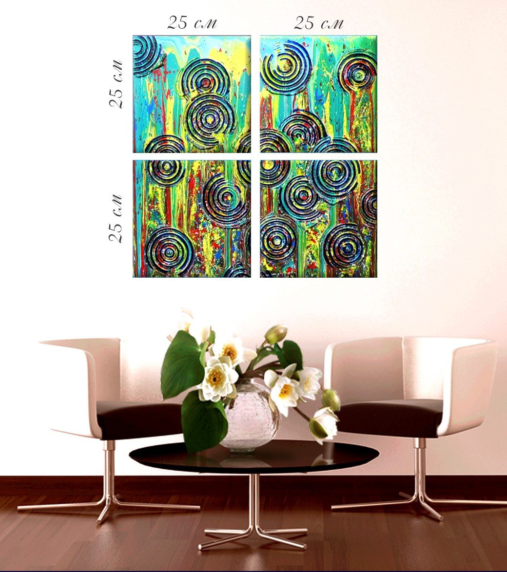 Модульна картина на полотні Art-Life, 4 частини, різнобарв'я (37C-75-4р) - фото 1