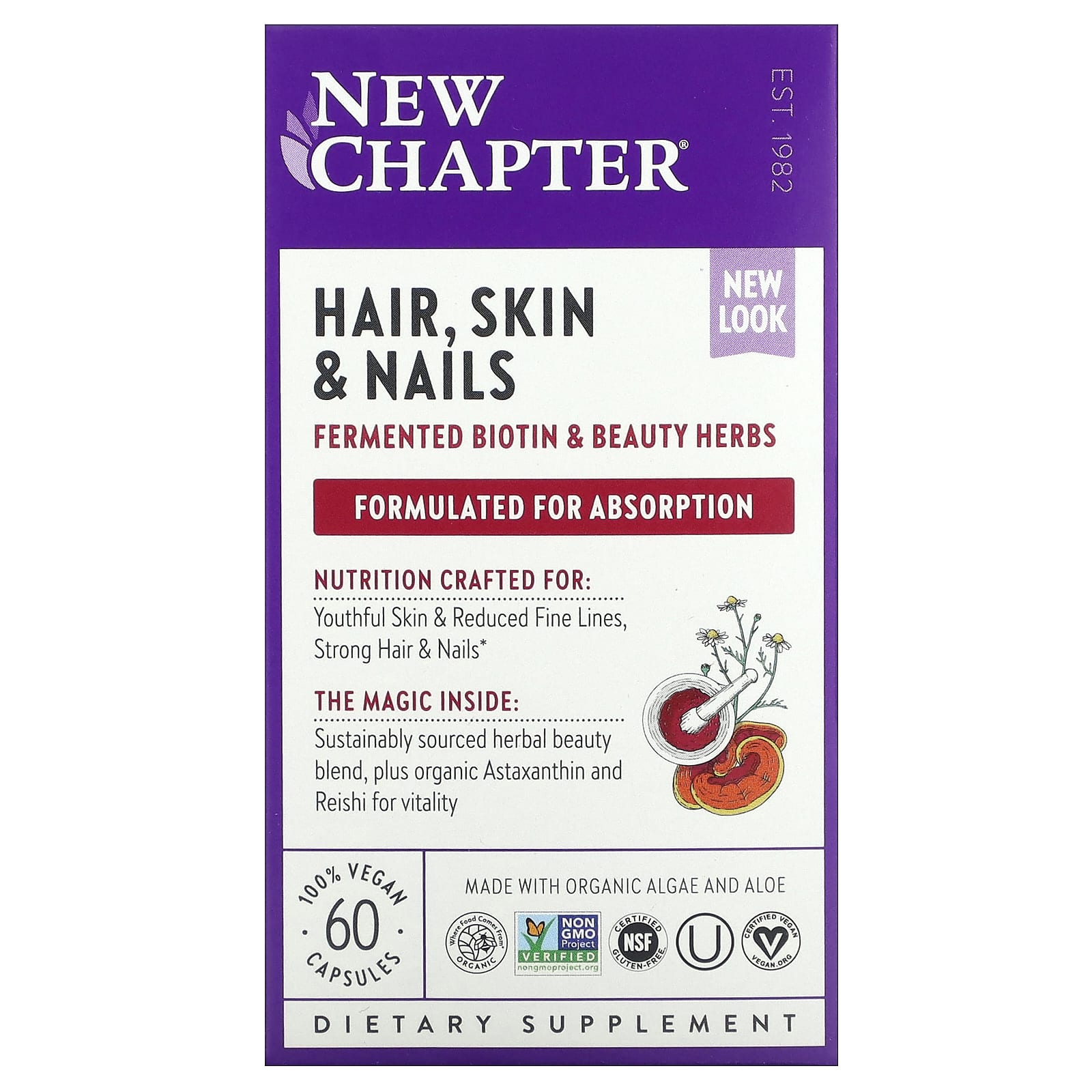 Идеальные волосы, кожа и ногти New Chapter Hair, Skin & Nails 60 гелевых капсул - фото 2