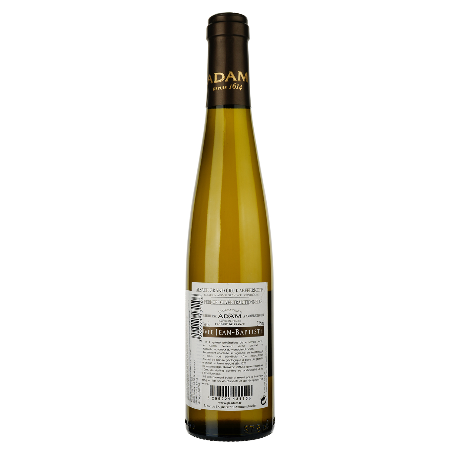 Вино Jean-Baptiste Adam Grand Cru Kaefferkopf Cuvée Traditionnelle белое полусухое 0.375 л - фото 2