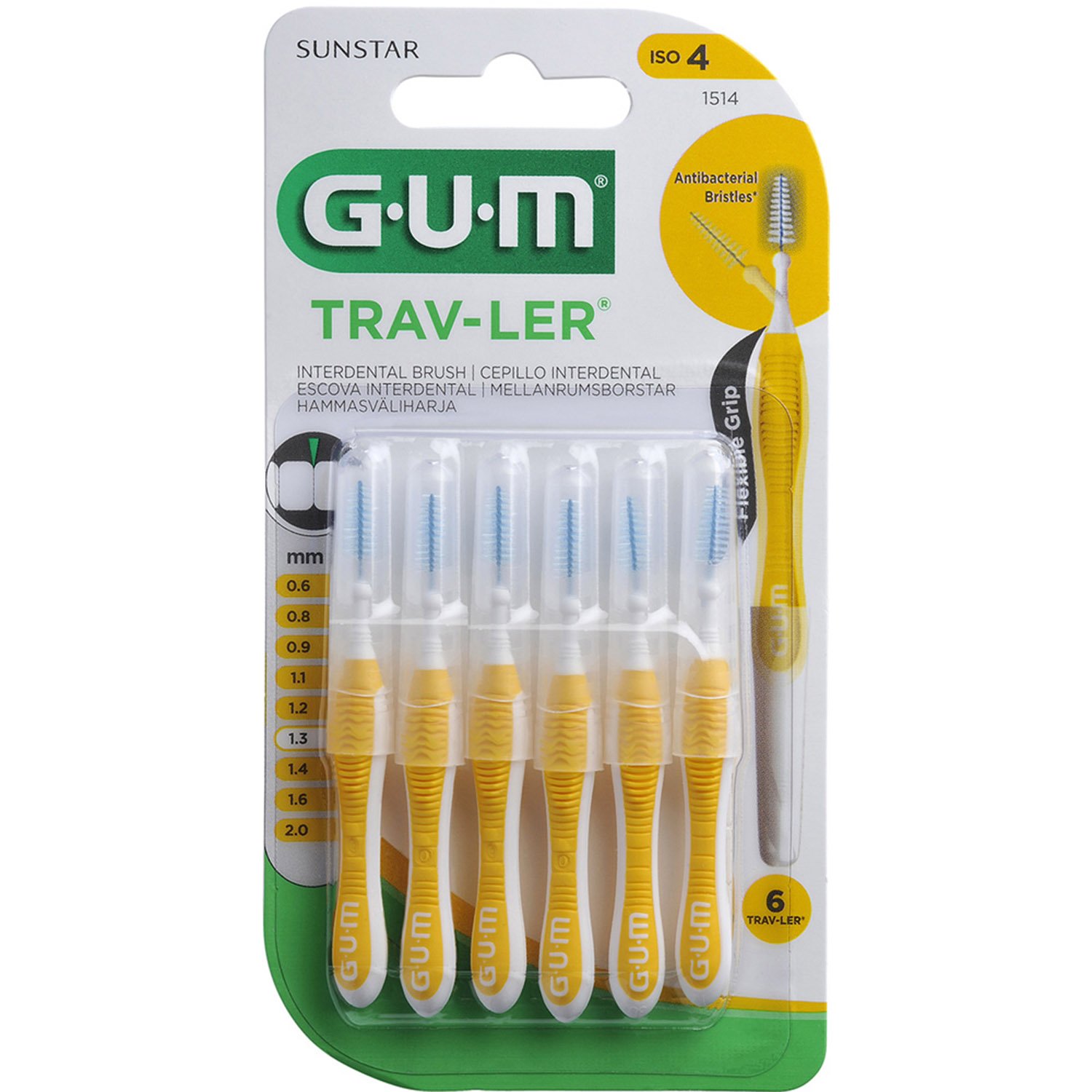 Щітка для міжзубних проміжків GUM TravLer 1.3 мм 6 шт. - фото 1