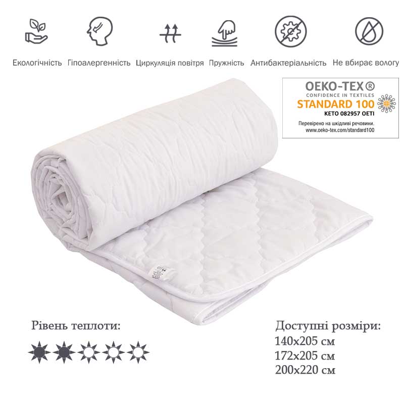 Одеяло силиконовое Руно, 140х205 см, белое (321.52СЛКУ_Білий) - фото 3