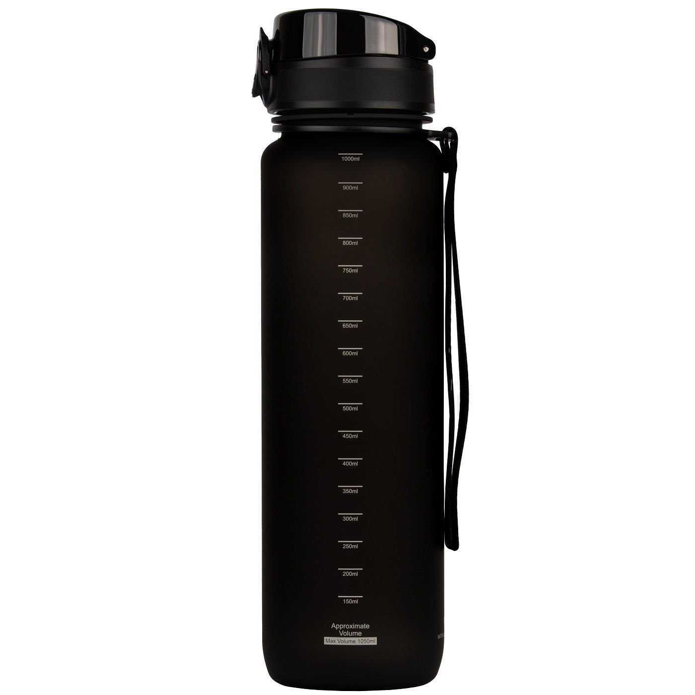 Бутылка для воды UZspace Colorfu Frosted, 1 л, черный (3038) - фото 2