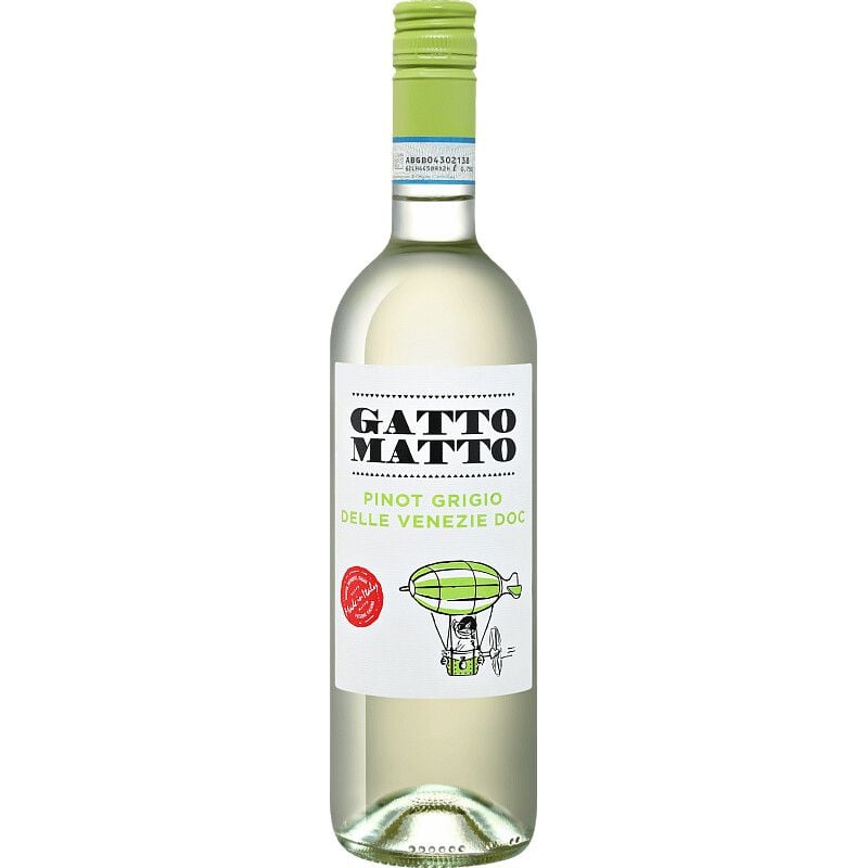 Вино Gatto Matto Pinot Grigio delle Venezie, белое, сухое, 0,75 л - фото 1