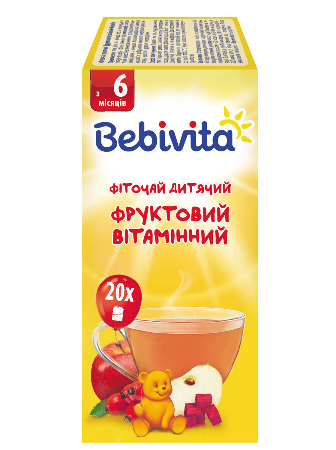 Дитячий фруктовий фіточай Bebivita вітамінний в пакетиках 20 шт. - фото 3