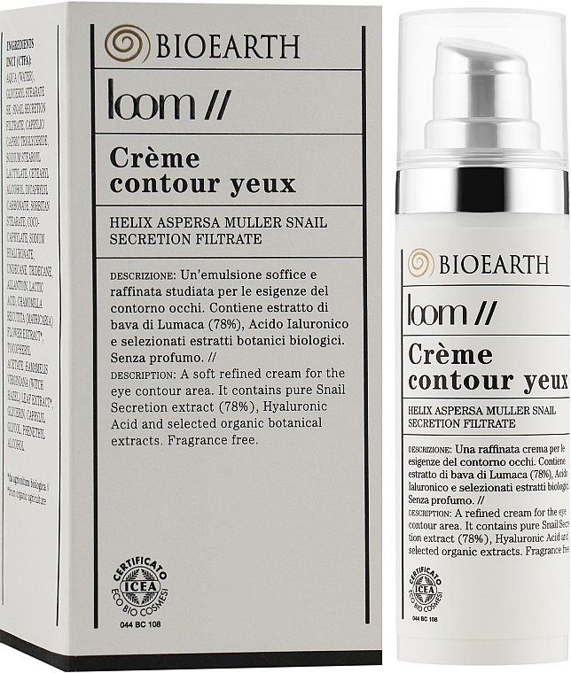 Крем для контура глаз Bioearth Loom Creme Contour Yeux с экстрактом слизи улитки 30 мл - фото 3