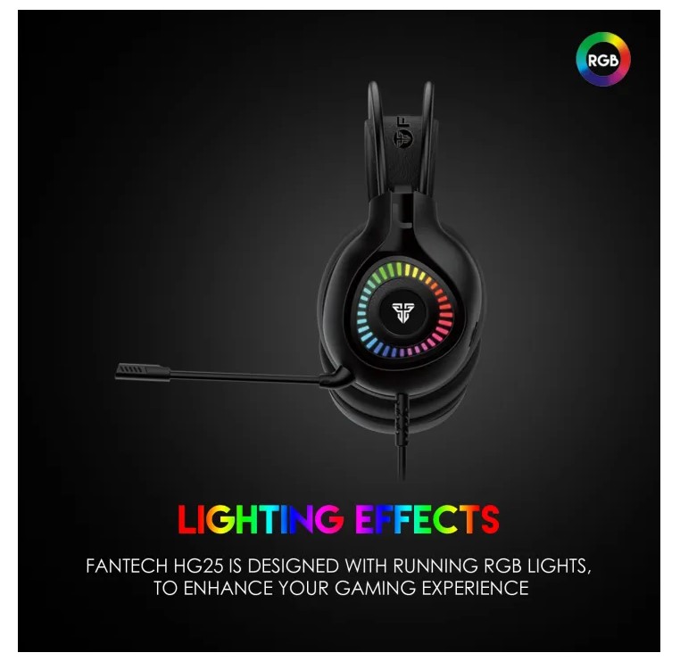 Игровые наушники Fantech Orbit HG-25 7.1 RGB Black с микрофоном - фото 7