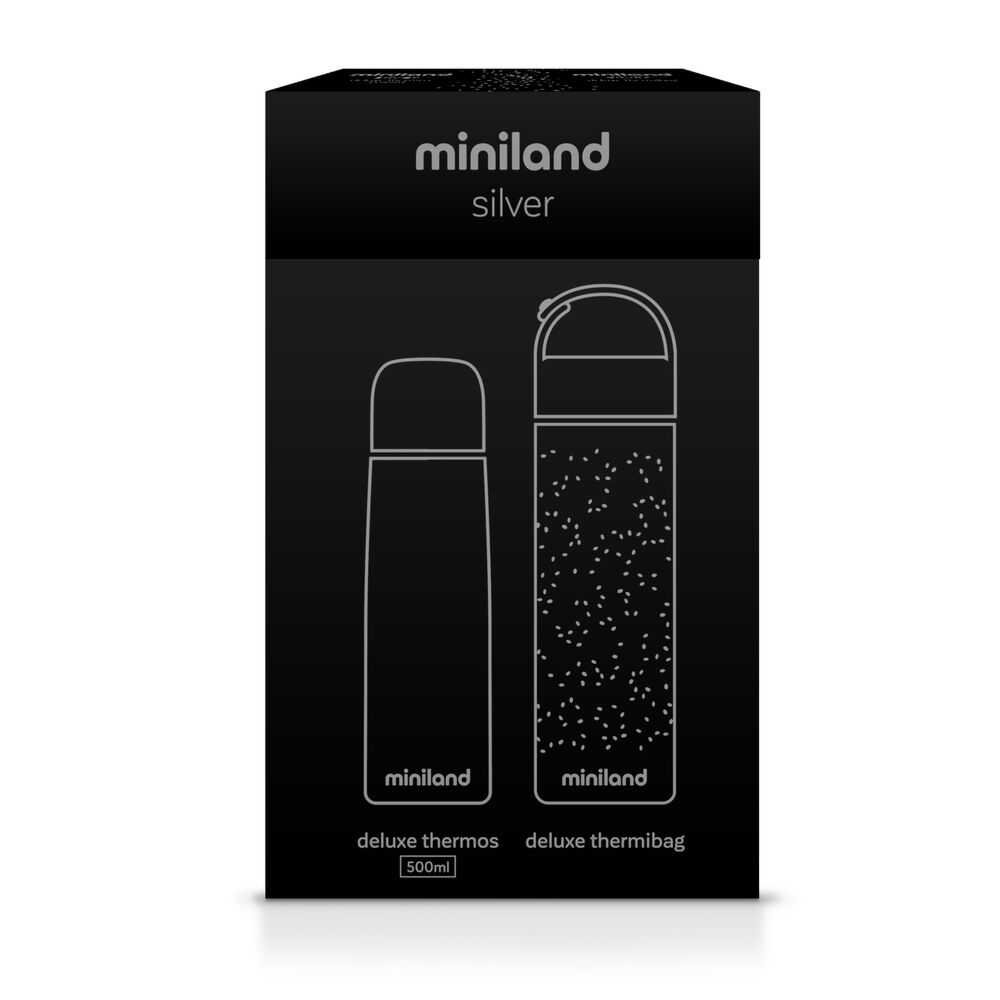 Термос Miniland Deluxe Thermos Silver с термосумкой, серебристый, 500 мл (89255) - фото 4