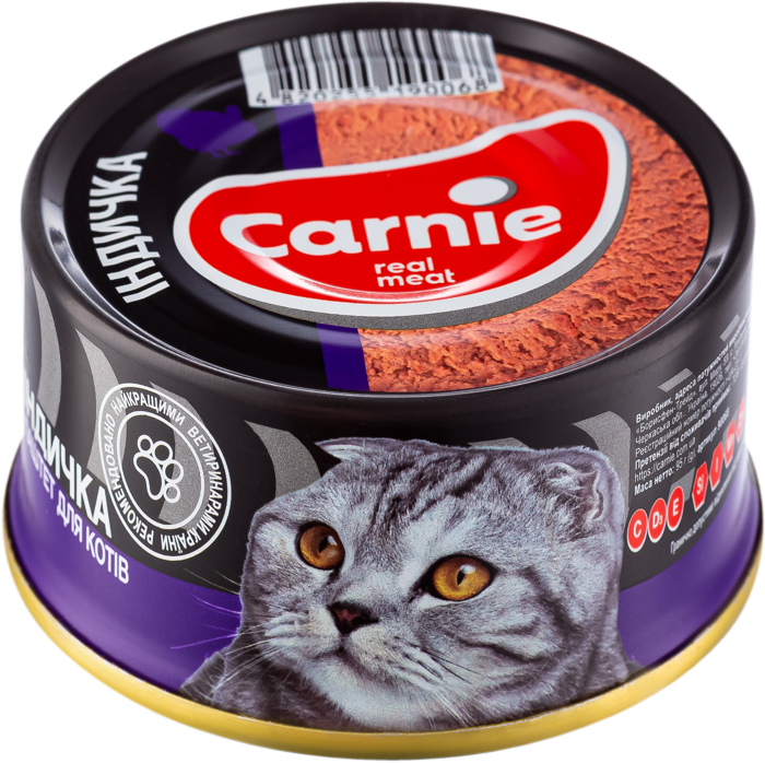 Влажный корм для кошек Carnie Паштет мясной, с индейкой, 90 г (90501) - фото 1