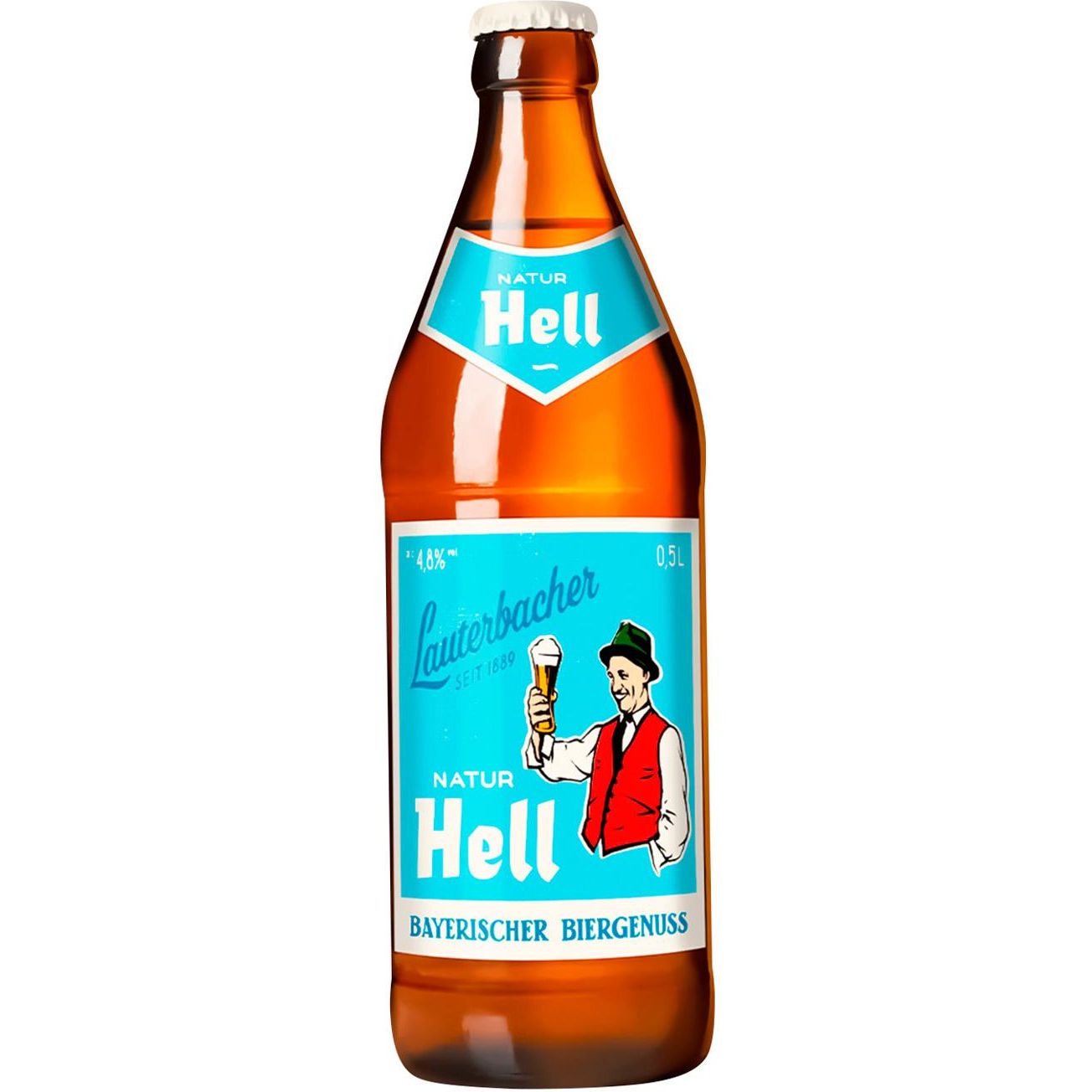 Пиво Lauterbacher Natur Hell светлое нефильтрованное 4.8% 0.5 л - фото 1